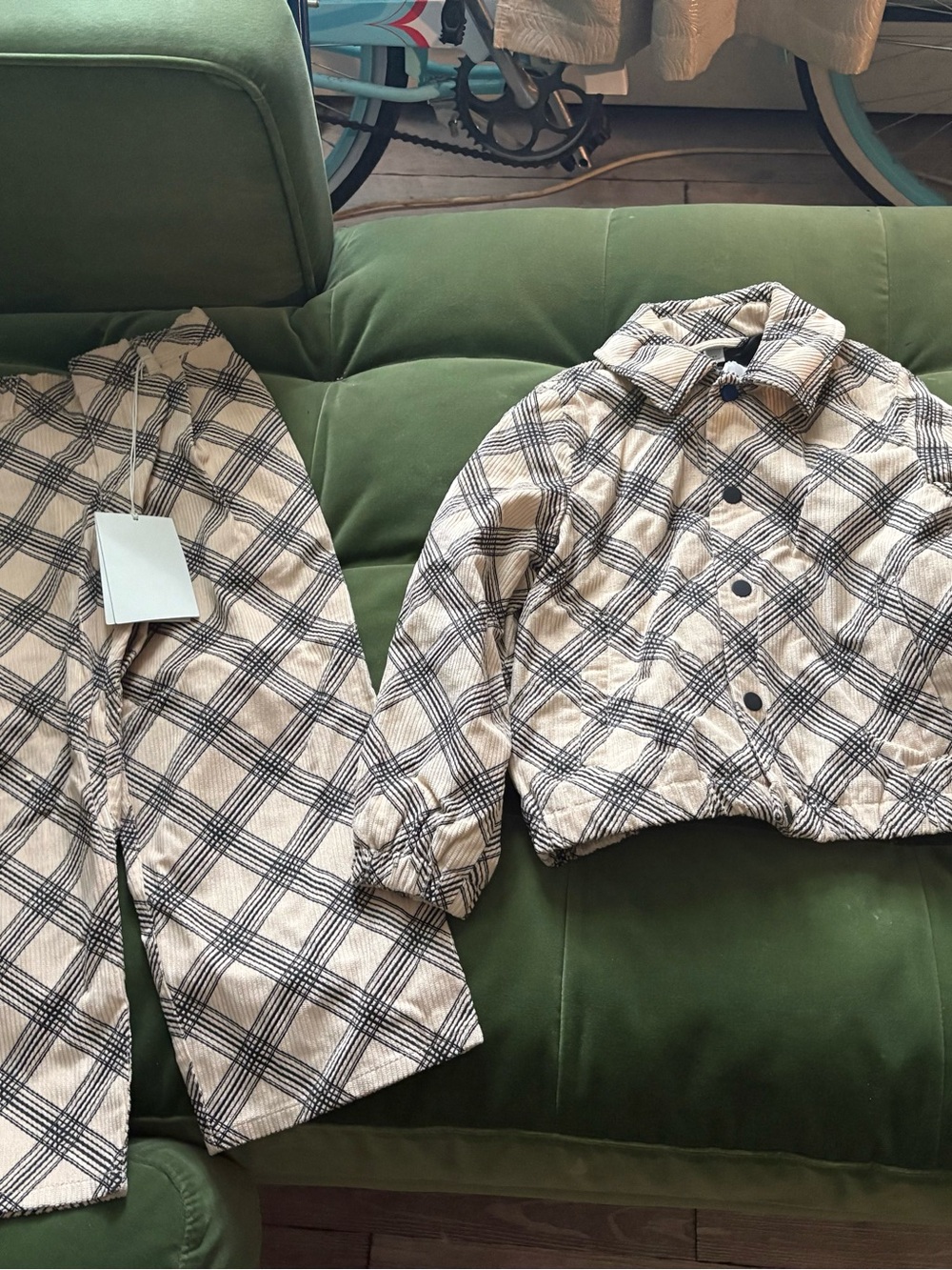 Burberry corduroy 2pc jacket and pants set
